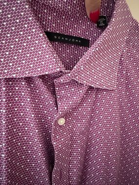 Sean John Men's Purple Geometric Dot Dress Shirt